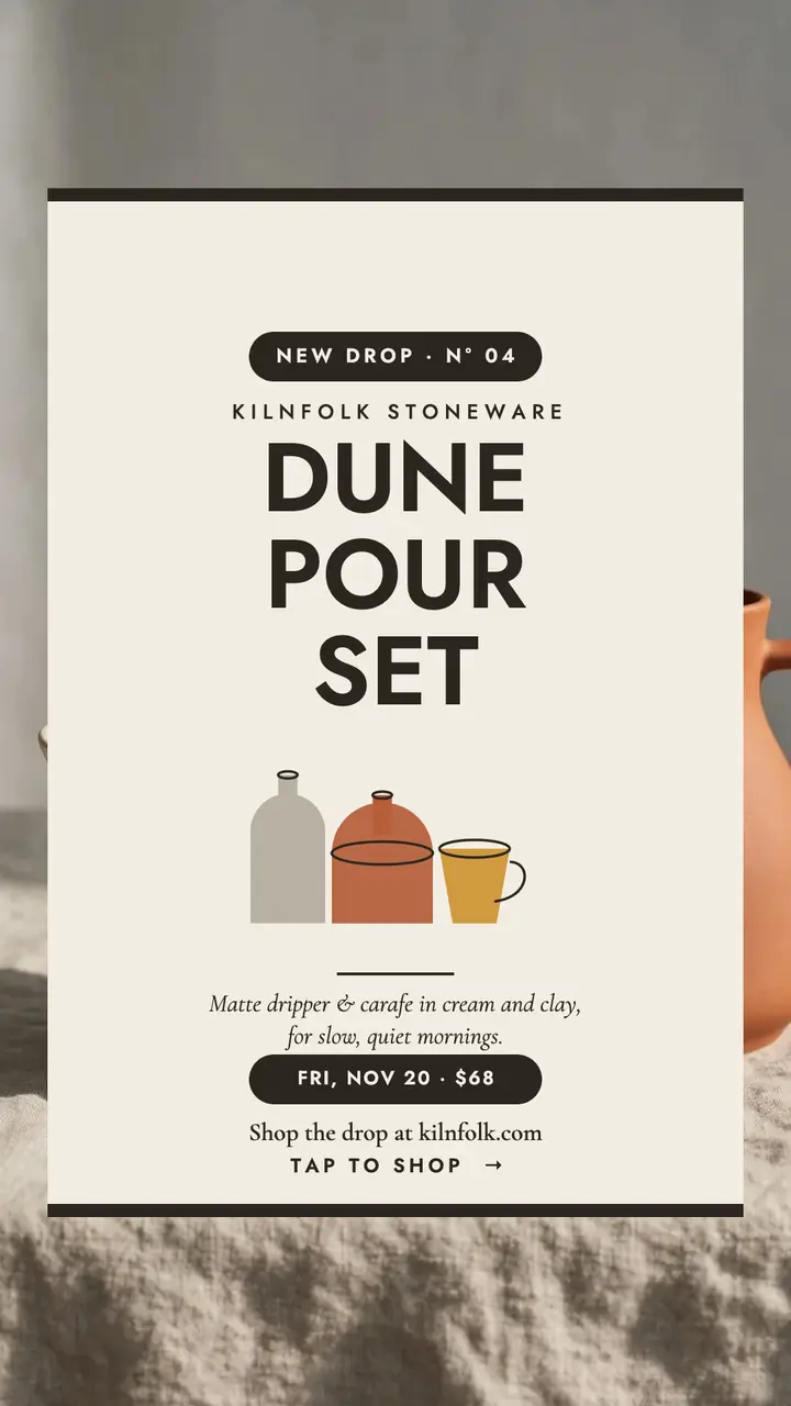 Kilnfolk Dune Pour Set drop story template