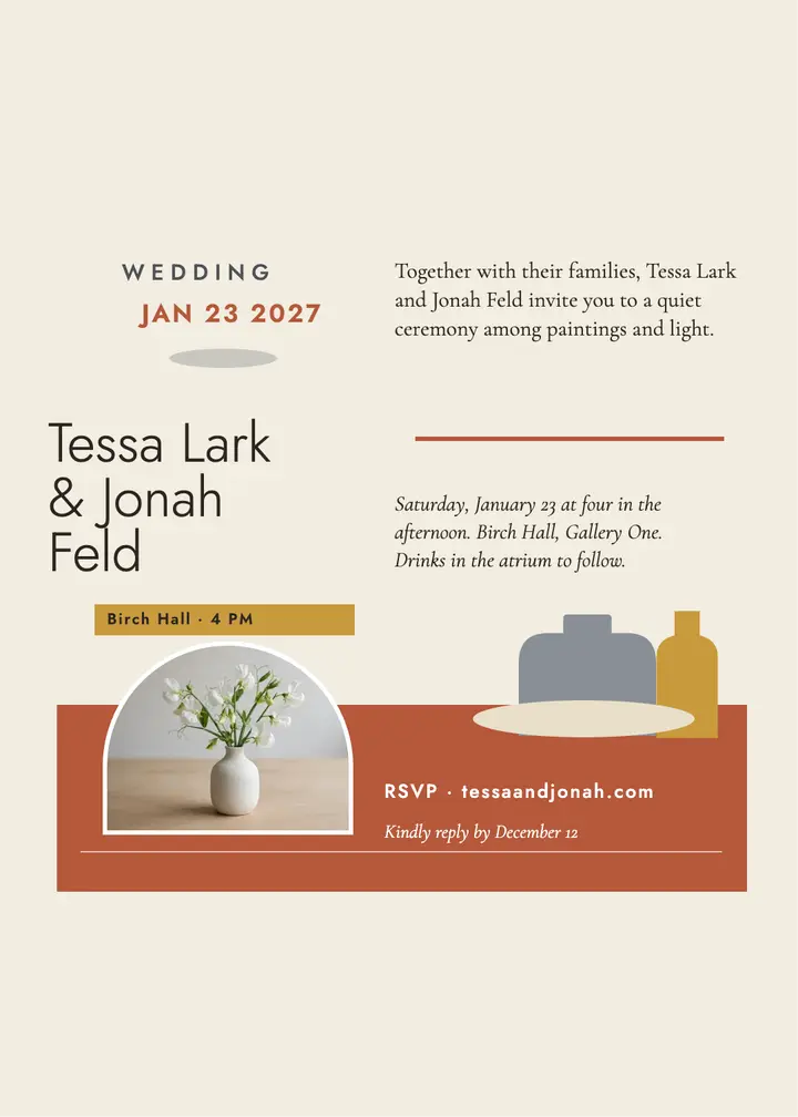 Tessa and Jonah gallery wedding invitation template