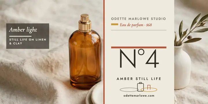 Odette Marlowe amber perfume still life post template