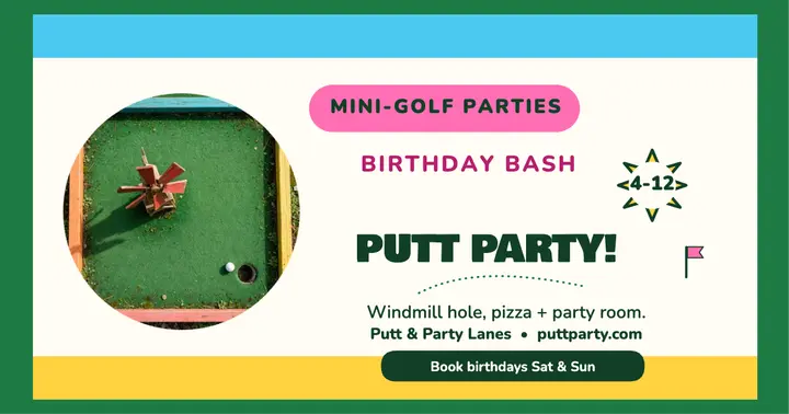 Putt and Party mini-golf birthday post template