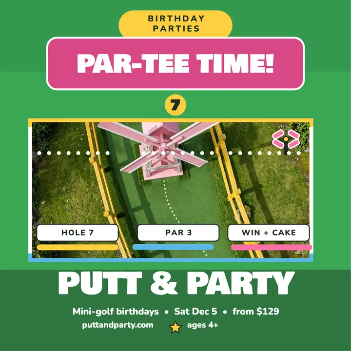Putt and Party birthday square post template