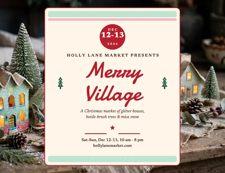 Holly Lane Christmas market village flyer: christmas market flyer template