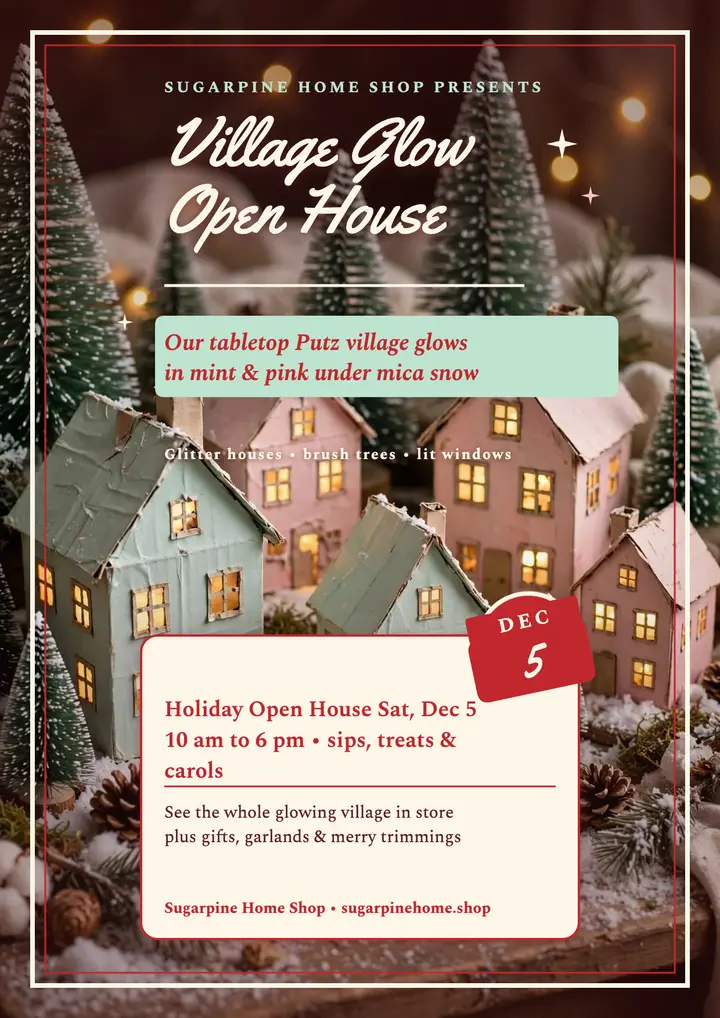 Sugarpine village glow open house flyer template