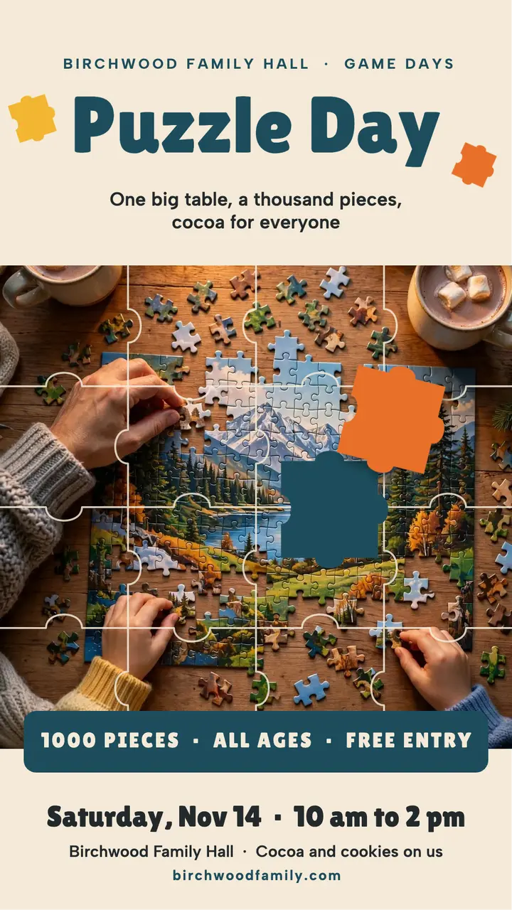 Birchwood family puzzle day story template