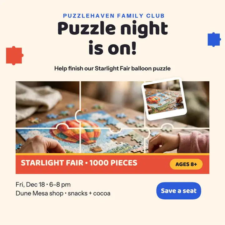 Puzzlehaven family puzzle game night post template
