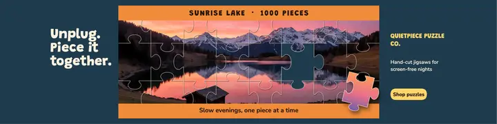 Quietpiece Puzzle Co. jigsaw Etsy banner: jigsaw puzzle etsy banner template