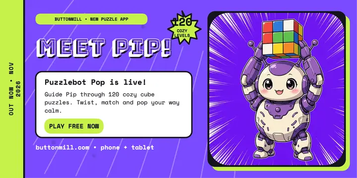 Puzzlebot Pop game launch post template