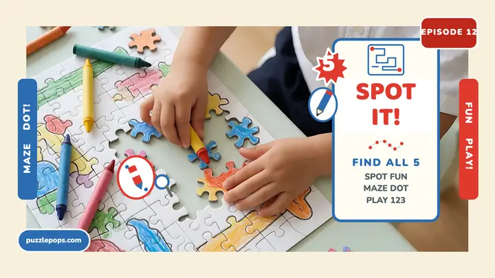 Puzzlepops Club spot the difference thumbnail template