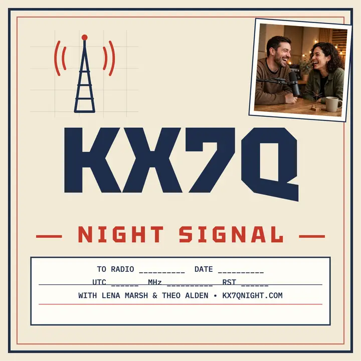 KX7Q Night Signal ham radio podcast cover template