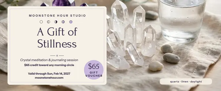 Quartz calm meditation gift voucher template