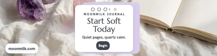 Moonmilk calm journal ad: journaling app ad template