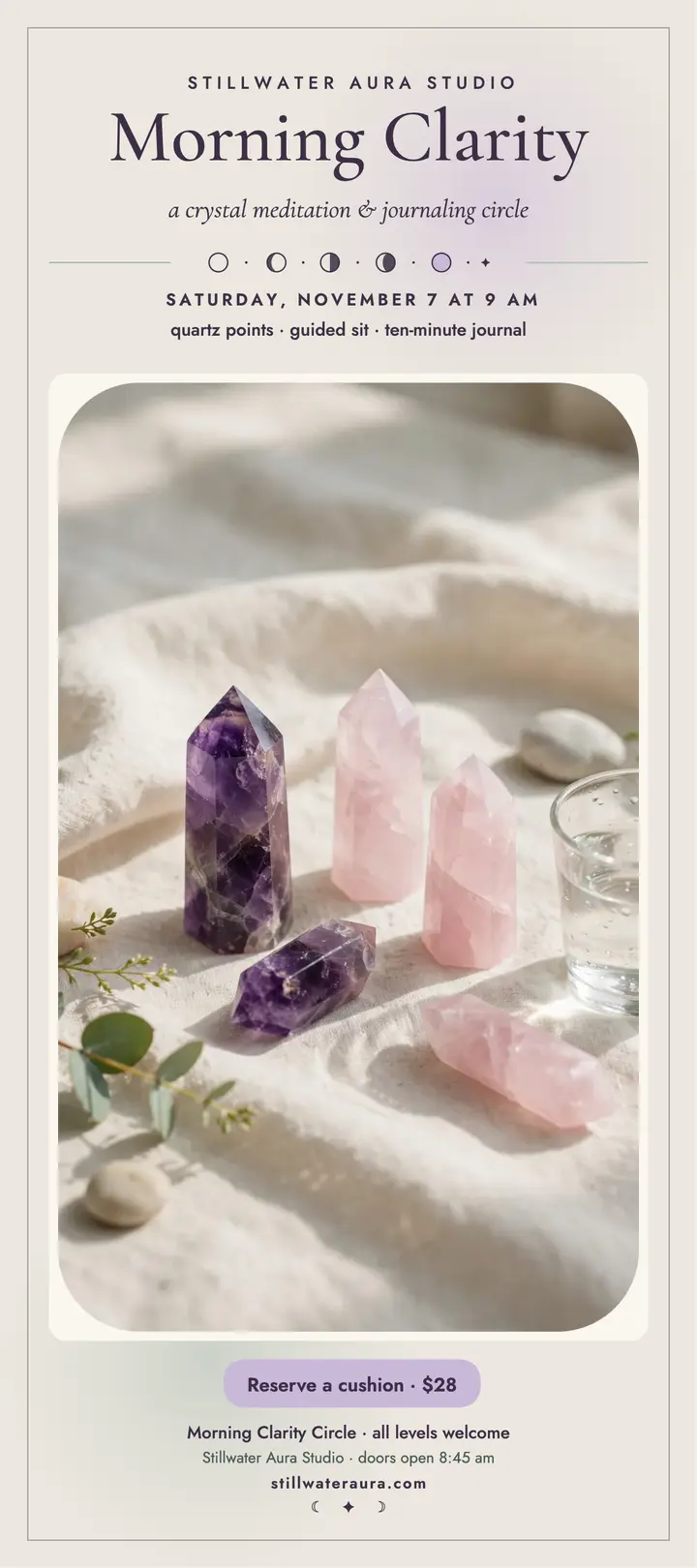 Quartz morning clarity rack card template