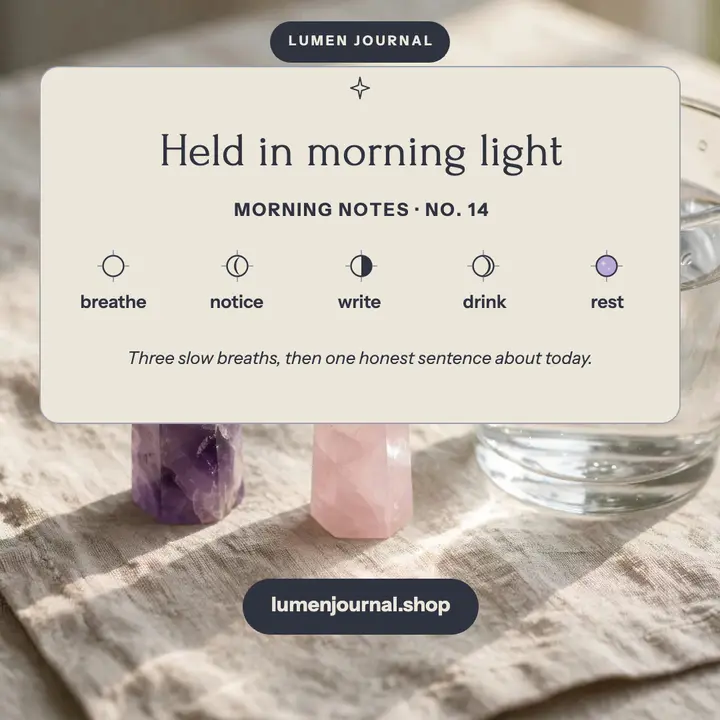 Lumen Journal morning notes crystal post template