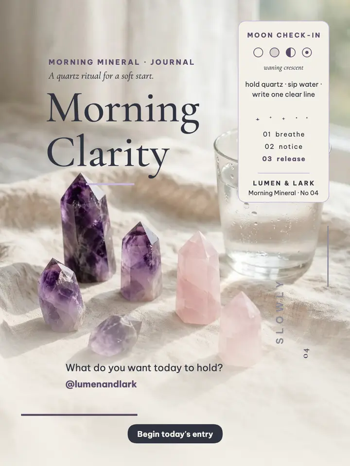 Morning Mineral calm journal portrait template