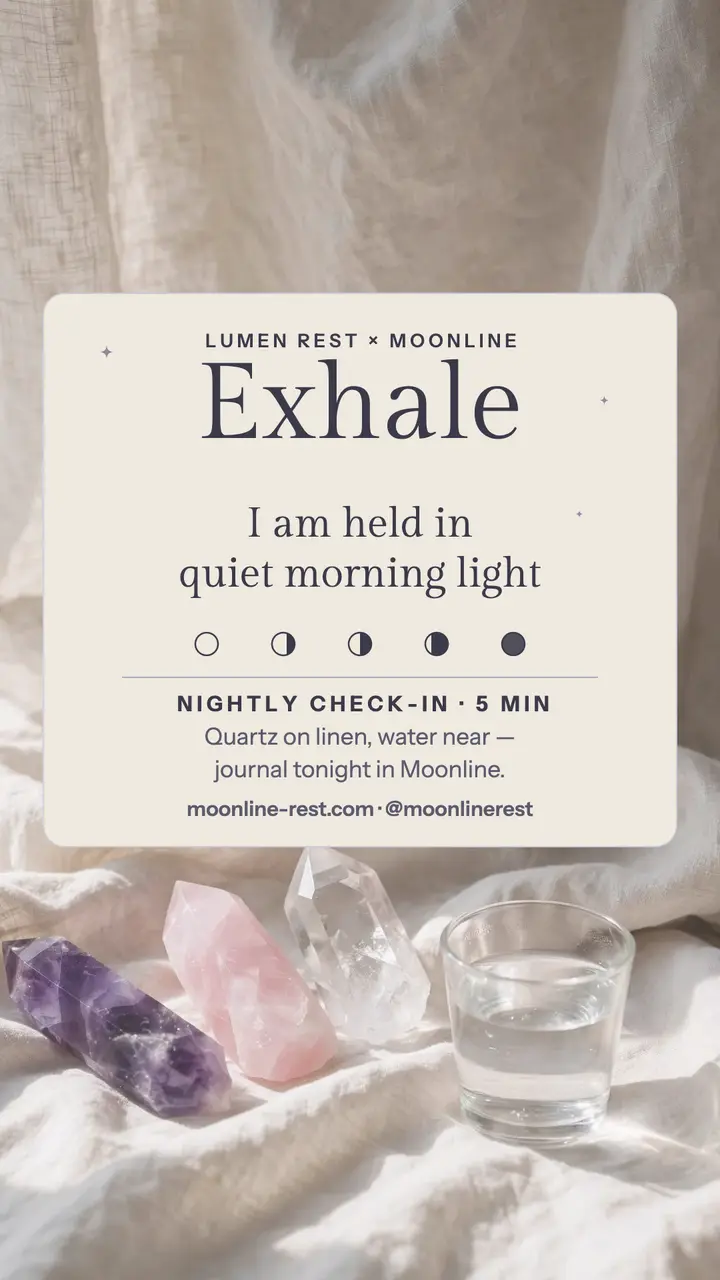Quartz morning journal story, crystal still life: journal story template