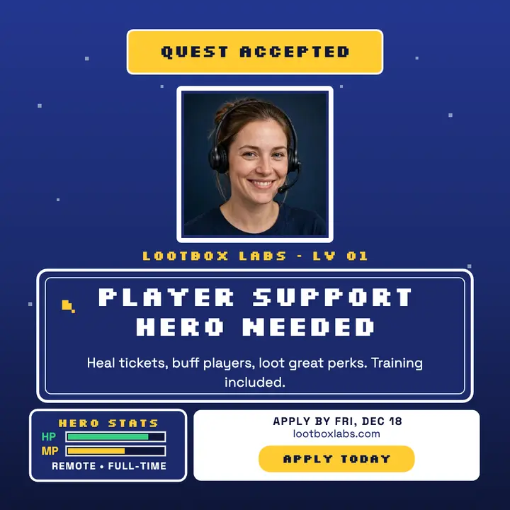 Lootbox Labs support hero quest post template