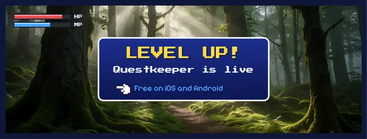 Questkeeper app launch RPG cover template