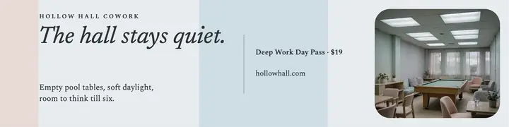 Hollow Hall quiet cowork LinkedIn banner template