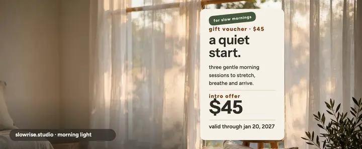 Slowrise quiet morning mobility voucher template