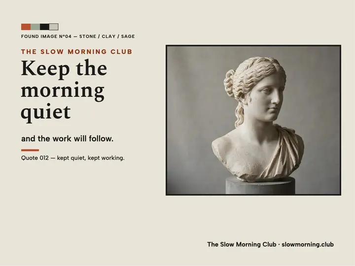 Quiet morning stoic quote slide template