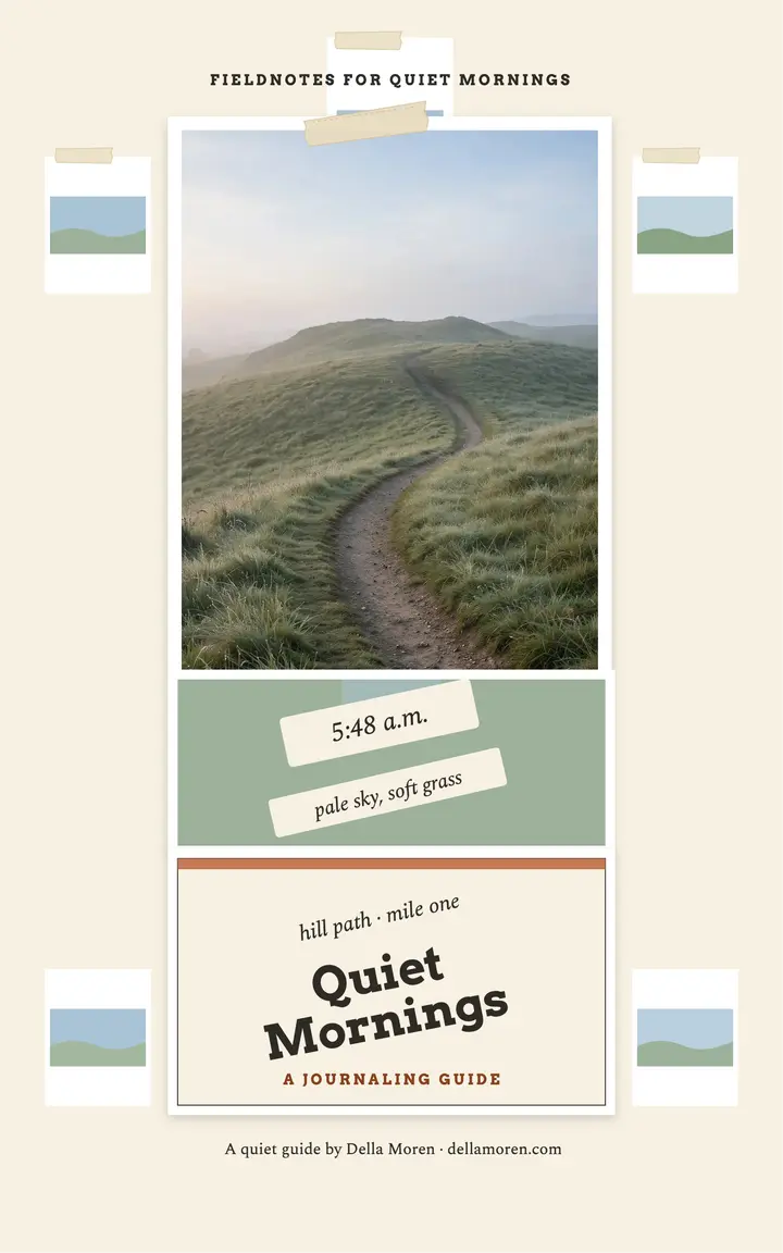 Quiet Mornings journal ebook cover: wellness journal ebook cover template
