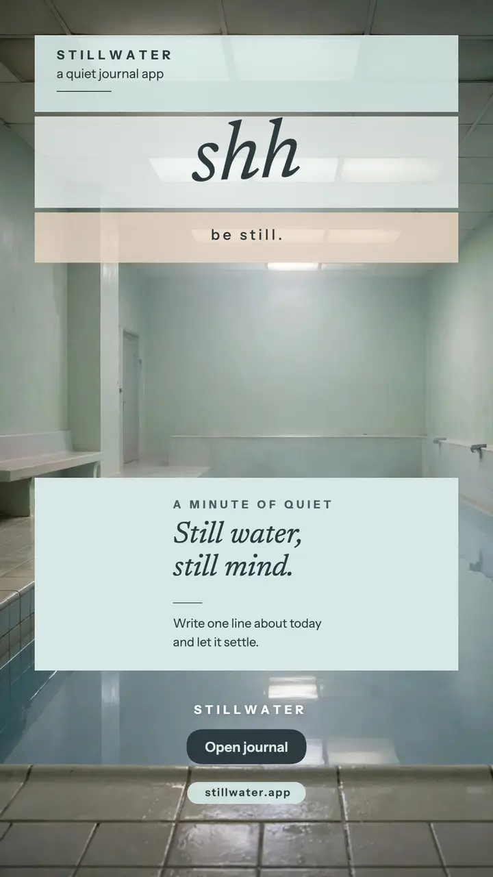 Stillwater quiet pool journal story template
