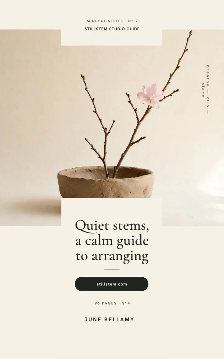 Quiet Stems ikebana guide cover template
