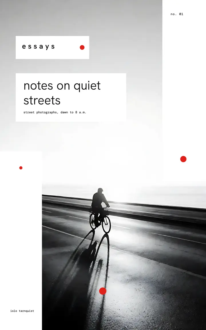 Notes on quiet streets photo essay ebook cover: photography ebook cover template