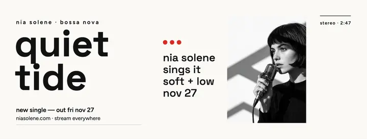 Nia Solene Quiet Tide bossa cover: bossa nova single cover template