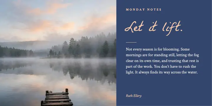 Dusk blue misty lake quote post template