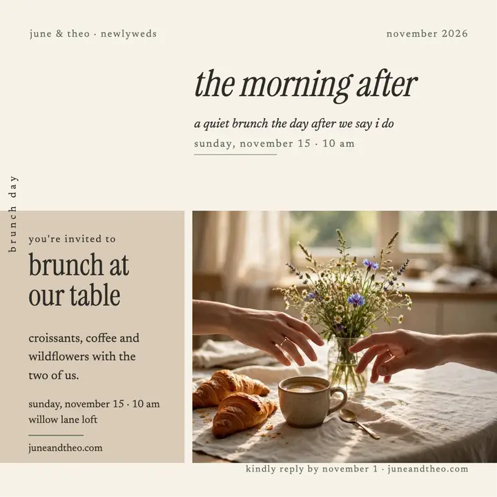 June and Theo morning-after brunch post template