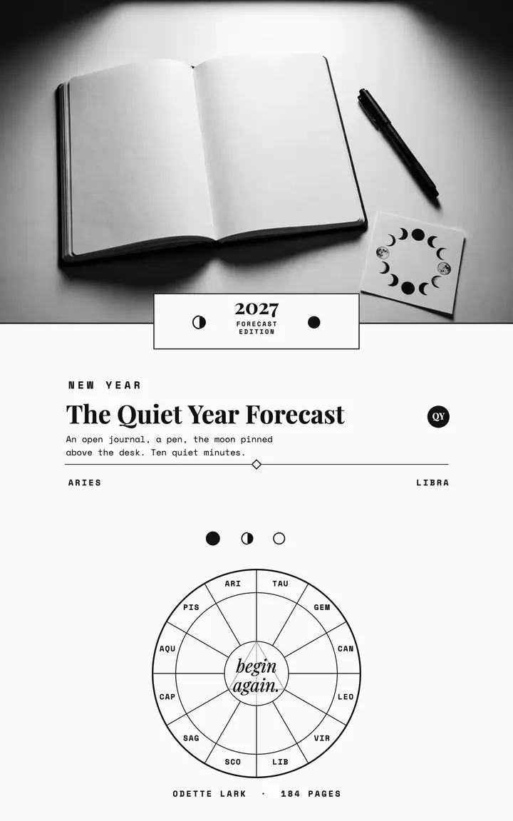 The Quiet Year forecast journal cover template