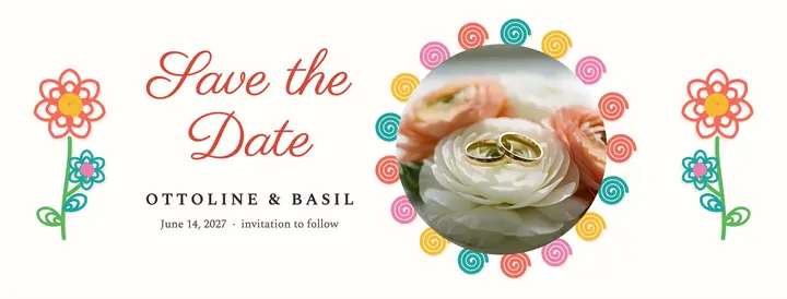 Ottoline and Basil save the date cover template