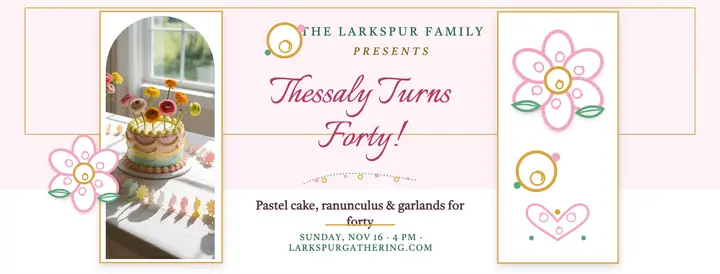 Thessaly fortieth quilled cover: birthday facebook cover template