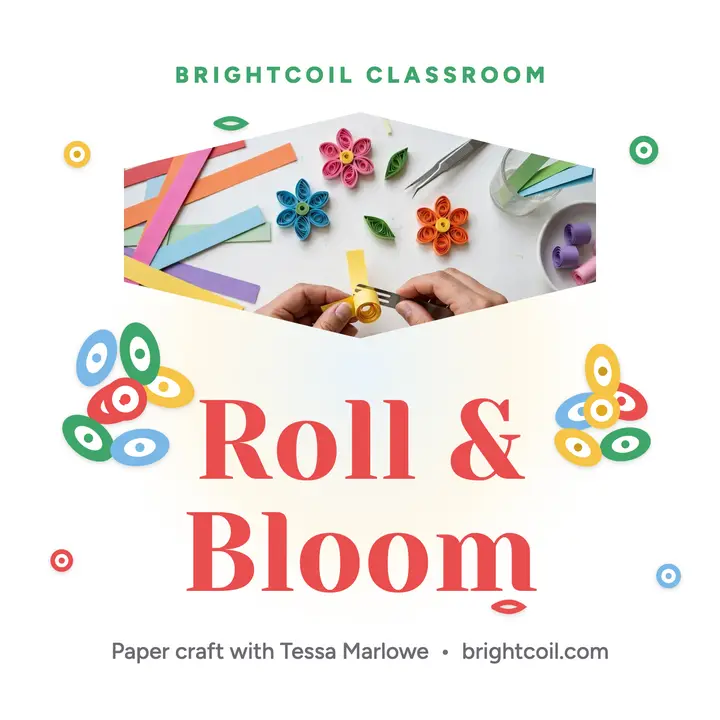 Brightcoil paper craft class podcast cover template