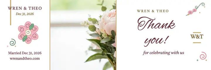 Wren and Theo quilled thank you header: wedding thank you header template