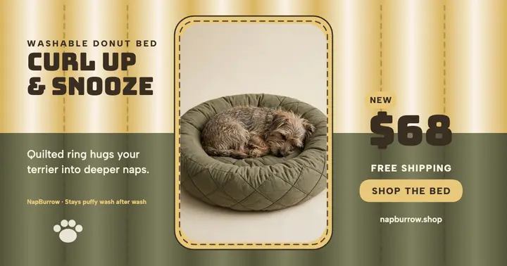 NapBurrow quilted donut dog bed post template