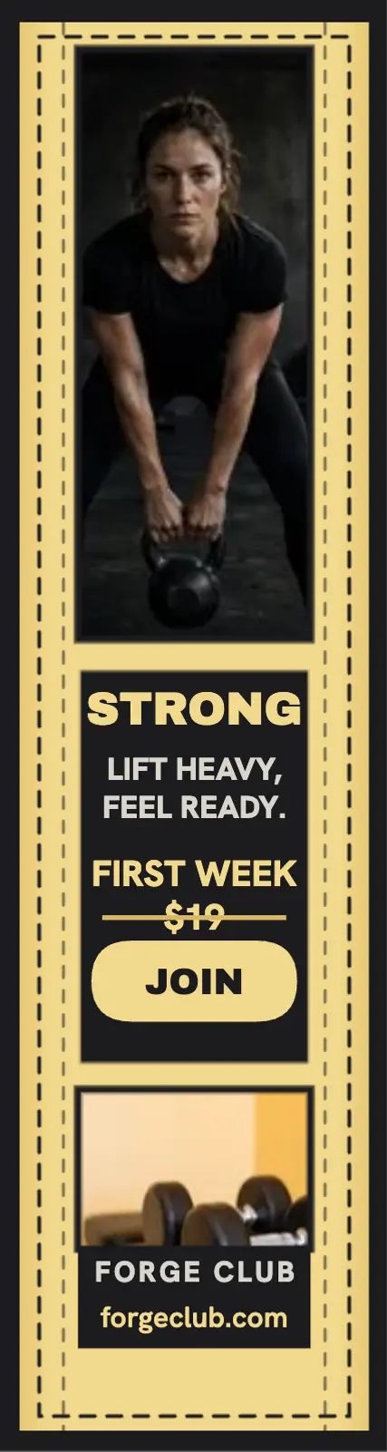 Forge Strength Club quilted gym ad template