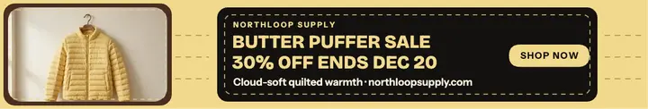 Northloop butter puffer sale cover template