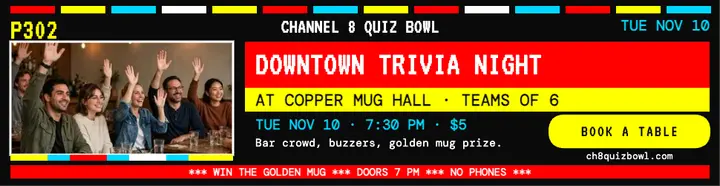 Channel 8 Quiz Bowl teletext billboard template