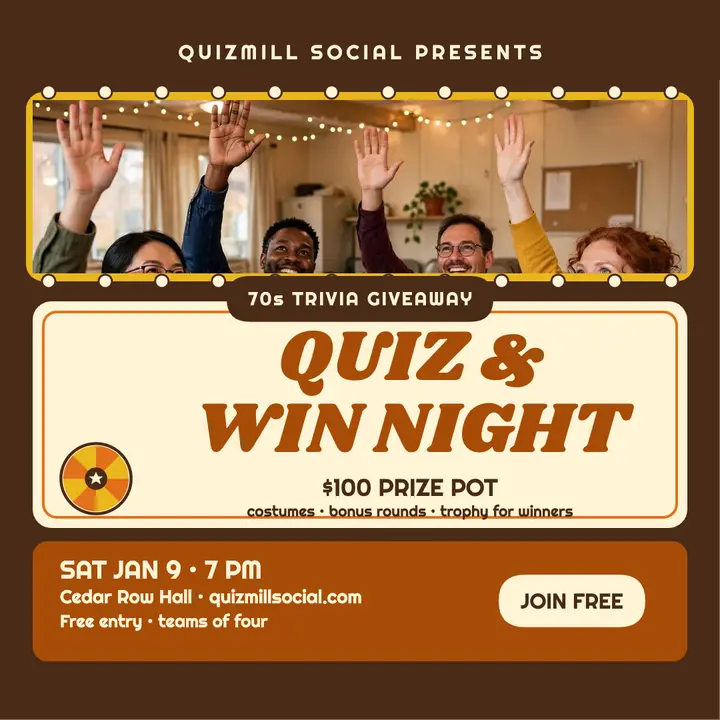 Quizmill Social quiz and win night post: trivia night post template