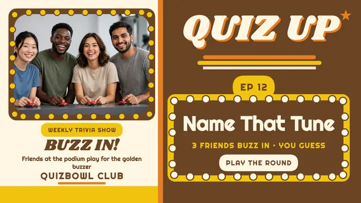 Quiz Up weekly trivia thumbnail template