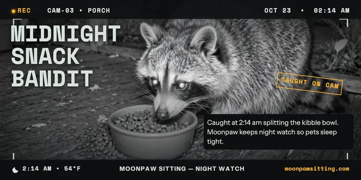 Moonpaw night cam raccoon post template
