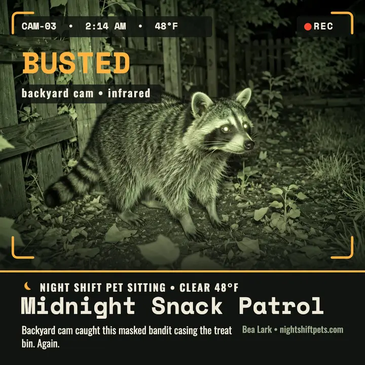 Midnight snack patrol raccoon post template
