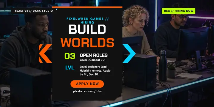Pixelwren Games hiring race cut post template