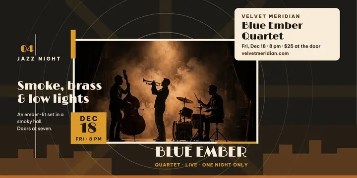 Velvet Meridian jazz night radiance post template