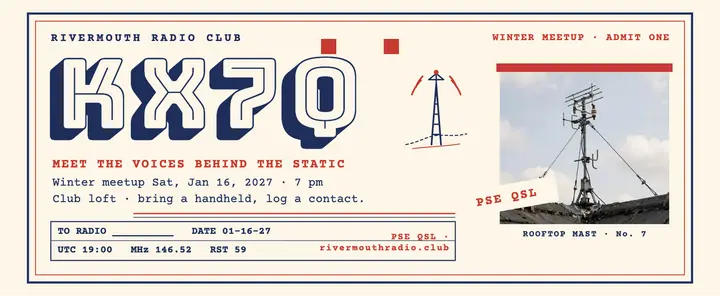 Rivermouth radio meetup QSL voucher template