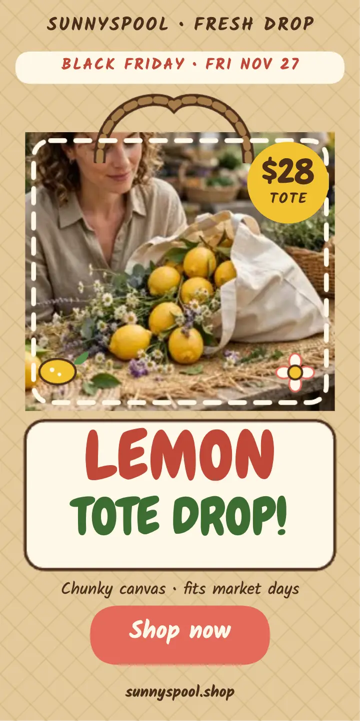 Sunnyspool Lemon Tote half page ad template
