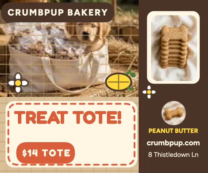 Crumbpup Bakery treat tote ad template