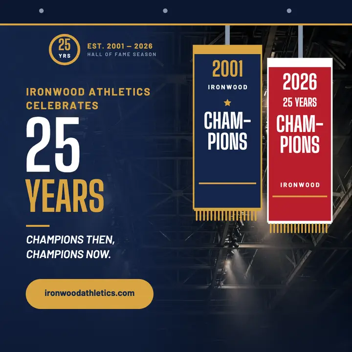 Ironwood Athletics 25 years rafter post template